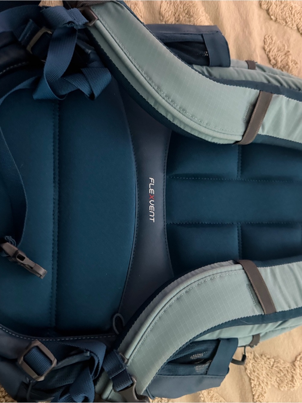The North Face Two-Tone Light Teal and Navy Backpack - Picture 6 of 6